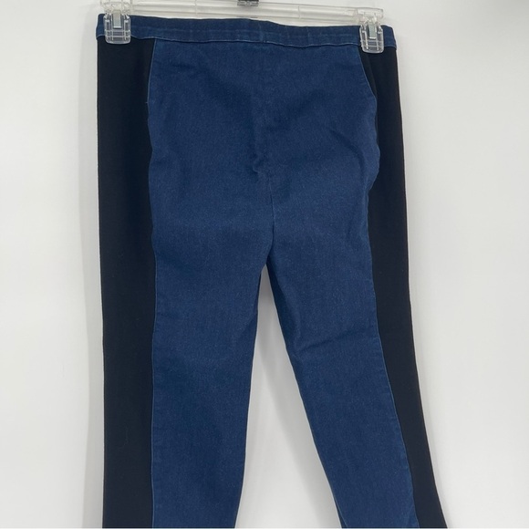St. John Pants Womens Size 6 Stretch Denim /mixed Material Pull On Blue Black - Picture 8 of 9